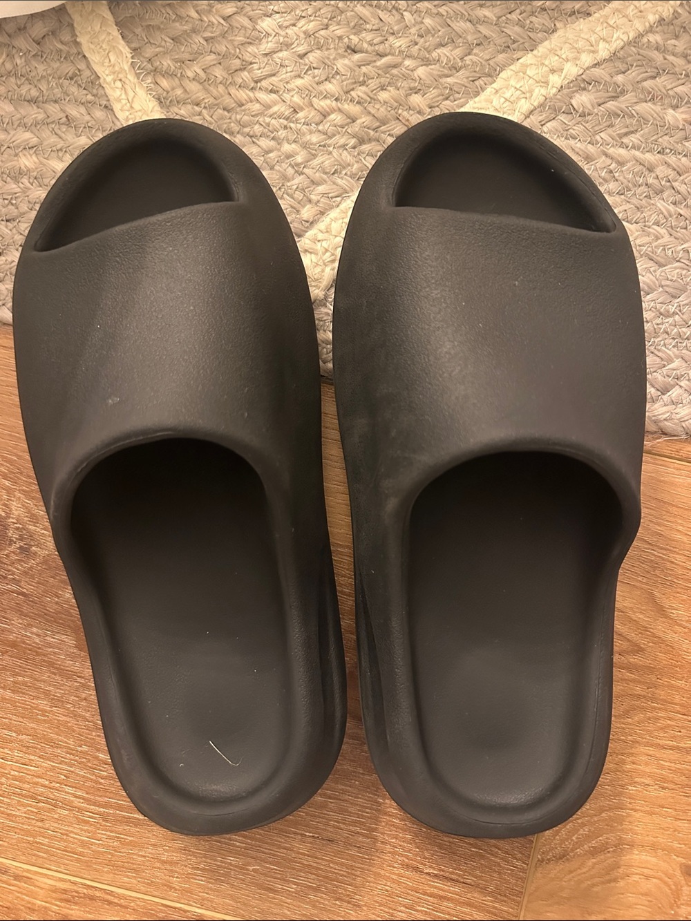 Black Men's Slide Sandals - Comfortable Foam Footbed